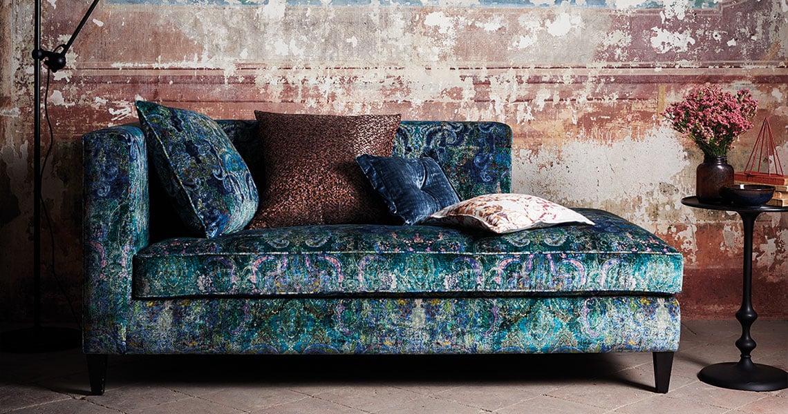 Printed velvet furniture