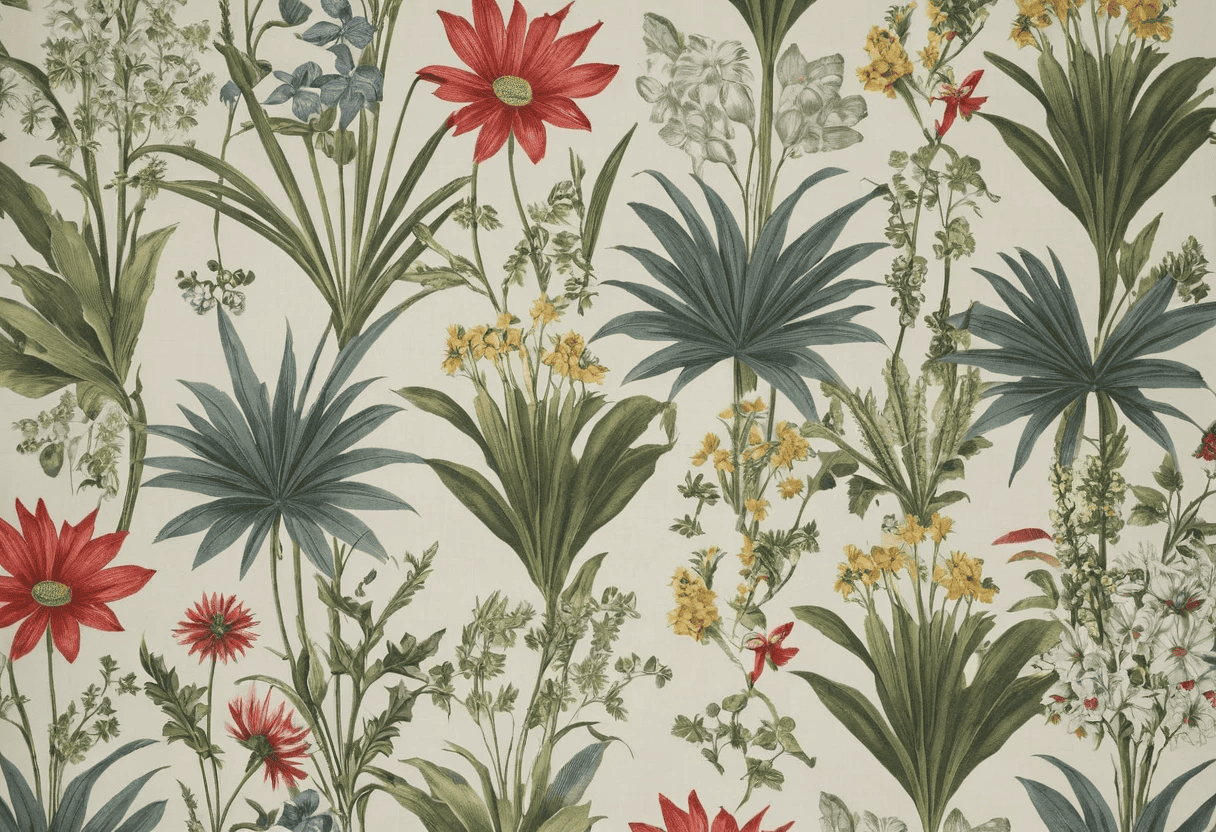 botanical curtain fabric