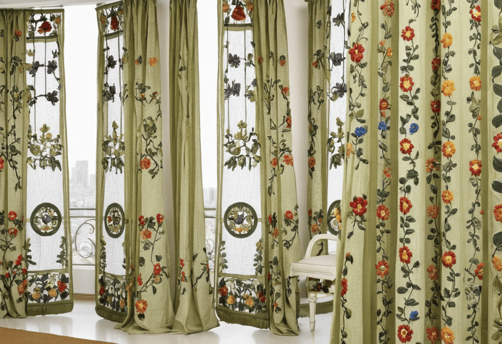 embroidered curtain fabric