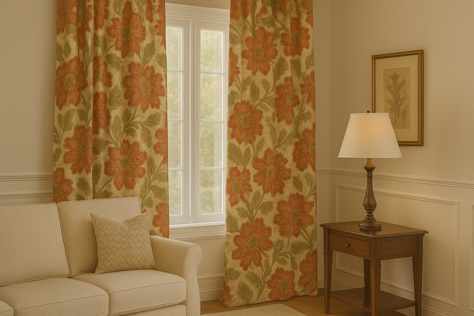 Using Large-Patterned Curtain Fabrics
